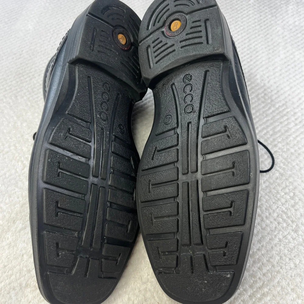 ECCO Gore-Tex Mens Black Leather Chukka Boots Lace Up Ankle Shoes Size 42 59774